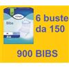 Tena 6 BUSTE TENA BIBS TG. M BAVAGLINI BAVAGLI ADULTI DA 150 MIS. 37X46CM (900 PZ)