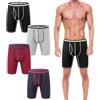 Dokeno Uomo Lunghi Boxer Aderenti Cotone Intimo Gamba Lunga Boxers Elasticizzati Mutande Sportivo Fitness Underpants Trunk Uomo, Confezione da 4 Pezzi, XXL