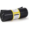 Sacchi per rifiuti Hercules - 90x120 cm - 150 L - 65 micron - nero - PerfettoFactory - rotolo da 10 sacchetti