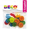 Bottoni - in legno - colori neon - Deco - conf. 30 pezzi