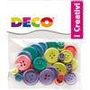 Bottoni - in legno - colori pastello - Deco - conf. 30 pezzi