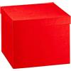 Scatola con coperchio - 30x30x24 cm - seta rosso - Scotton