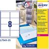 Etichetta adesiva L7565 - poliestere - permanente - 99,1 x 67,7 mm - 8et/fg - 25 fogli A4 - trasparente - Avery
