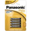 Pila ministilo AAA - 1,5V - Alkaline Power - Panasonic - blister 4 pezzi