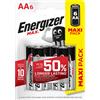 Pila stilo AA - 1,5V - Energizer Max - blister 6 pezzi
