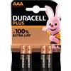 Pila Mini Stilo AAA Plus100 - MN2400 - Duracell - blister 4 pezzi