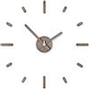 PRESENTIME & Co 3D grande orologio da parete fai da te senza cornice adesivi 3D per la decorazione moderna di ufficio/casa, stile rovere grigio chiaro, 2a generazione, 12 pz indici ore