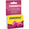 OHROPAX Silence - Tappi per le orecchie in silicone malleabile, dermatologicamente testati, adatti a tutte le orecchie, valore di isolamento acustico SNR 23 dB, per dormire, studiare e feste, 6 pezzi
