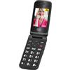 TREVI Cellulare per Anziani 4G a Conchiglia con Doppio Display colore Nero - FLEX PLUS 90 4G BLK