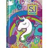 PRESTIGE & DELUXE Agenda compatibile con Diario Scuola Seven SJ Animal Unicorno rosa Blu 2023-2024 F.to standard 20x15 cm + portachiave paillettes e penna colorata