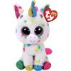 Ty - Beanie Boos Harmonie Peluche Unicorno, Pupazzo arcobaleno, Occhioni Glitter, Bianco, 15 cm, T36898