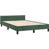 vidaXL Giroletto Senza Materasso Verde Scuro 120x190 cm Velluto