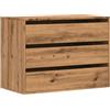 vidaXL Cassettiera Angolare Rovere Artigianale 80x41x58cm Multistrato, Mobile con cassetti, armadietto con cassetti, portaoggetti con cassetti