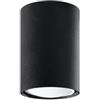 SOLLUX lighting Plafoniera LED Soffitto - Lampadario - in Acciaio - Lampadina LED - 1 Paralume 10 cm - Nero Lagos