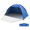 WOVOKA Tenda da Spiaggia, Tenda Mare Spiaggia Portatile per 1-3/3-4/5-6 Persone Anti-UV 50+ con Portico Esteso con Cerniera per Picnic, Spiaggia, Giardino, Pesca (3-4 Persona-Blu scuro)