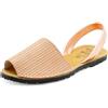 Avarca Menorquina - Sandali estivi da donna in pelle, motivo metallizzato 3D, Oro rosa., 38 EU