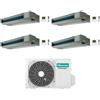 Hisense Climatizzatore Canalizzato Quadri Split serie Slim ADT 9+9+9+12 con 4AMW81U4RJC Inverter R32 Wi-Fi Optional Classe A++ ,