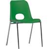 NM Sedia Impilabile Kastilene Altezza 46 cm - Verde - Sedie Scolastiche Ergonomiche