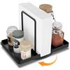 STWWO Portatovaglioli girevole nero, portatovaglioli in metallo con caddy per saliera e pepe, portatovaglioli per tavolo, accessori da cucina, tovaglioli, supporto per decorare