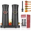 Aoresac Macina Pepe, Aoresac Set Macina Sale e Pepe Elettrico con Base Ricaricabile Sensore G, Granulometria Regolabile per Cucina e Barbecue, Confezione da 2