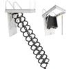 VEVOR Scala per Soffitta, Capacità di Carico 299,4 kg Scala Pieghevole in Lega di Acciaio, per Soffitti Alti da 2,9 a 3,1 m e Dimensioni di Apertura di 1000,76 x 698,5 mm con Asta di Trazione