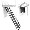 VEVOR Scala per Soffitta, Capacità di Carico 299,4 kg Scala Pieghevole in Lega di Acciaio, per Soffitti Alti da 2,6 a 2,85 m e Dimensioni di Apertura di 1000,76 x 698,5 mm con Asta di Trazione