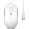 Perixx PERIMICE-222U Mouse USB con Cavo - Cavo Lungo 1,8 Metri - Design Ottico 1200/1600/2000 DPI - Bianco