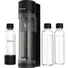 Sodapop Gorgogliatore Logan, con 2 bottiglie di vetro (850 & 600 ml) e 1 bottiglia in PET (850 ml), colore nero opaco, altezza 42,6 cm, senza cilindro CO₂