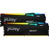 Kingston Ram DIMM DDR5 2x16GB Kingston 6800Mhz CL34 1.4V Nero [KF568C34BBEAK2-32]