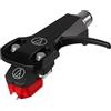 Audio-Technica AT-XP5/H Headshell/Elliptical Bonded Stylus DJ Phono Cartridge Combo Kit Universal 1/2 Mount for 4-Pin (Black/Red)