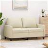 Gecheer Divano a 2 Posti Crema 120 cm,Divani 2 Posti,Divano 2 Posti Moderno,Divano Imbottito,Divano Letto,Divano per Soggiorno/Ufficio Moderno Sofà Divanetto,Divano in Similpelle
