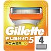 Procter & Gamble Gillette Fusion 5 Power Lame di Ricambio per Rasoio da Uomo, 4 Testine