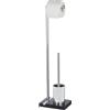 Wenko 204601000 - Set spazzolone WC Noble Black, in poliresina cromata, 20 x 74 x 15 cm, colore: Nero