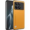HONLEN Custodia per POCO X6 Pro 5G (6.67 Inches) Cover per Telefono Aziendale con Retro in Pelle, Giallo