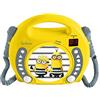 Lexibook, Cattivissimo me Minions, Lettore CD portatile con microfoni, lettore musicale, ripetizione e programmazione, karaoke, jack per cuffie, giallo, RCDK100DES