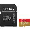 SanDisk Extreme 256 GB microSDXC Memory Card + SD Adapter with A2 App Performance + Rescue Pro Deluxe, Up to 160 MB/s, Class 10, UHS-I, U3, V30, Red/Gold
