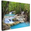MuchoWow© Stampe Su Tela 40x30 cm Quadro Soggiorno Quadri Camera Da Letto Moderni Accessori Salotto Poster Da Parete Con Cornice Decorazione MuroCascata - Nature - Foresta - Fiume