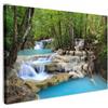 MuchoWow© Stampe Su Tela 60x40 cm Quadro Soggiorno Quadri Camera Da Letto Moderni Accessori Salotto Poster Da Parete Con Cornice Decorazione MuroCascata - Nature - Foresta - Fiume