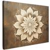 MuchoWow© Quadri su Tela 70x50 cm Foto Quadro Moderno Soggiorno Canvas Decorazioni Camera da Letto Mandala - Fiori - Vintage - Bianco