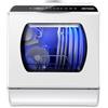 AIRMSEN Mini Lavastoviglie da Tavolo 5+1 Programmi, Serbatoio 5L, 2 Modi di Approvvigionamento Idrico, Touch Control e Display LED, Ideale per Cucine, Appartamenti e Dormitori, Bianco