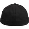 HATSQUARE - Berretto da Marinaio Unisex in Cotone, Senza Visiera, Motivo a Teschio, Senza Visiera, con Risvolto per Uomo e Donna - Nero