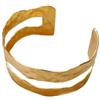 Generico ⊹⊱✿ BRACCIALE APERTO DOPPIO IN ORO MARTELLATO ✿⊰⊹ lega di ferro placcata oro