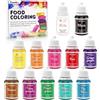 Treedoa Coloranti Alimentari a 12 Colori X 10 ML-Grado Alimentare Colorante Alimentare Liquidi Concentrati per Decorare Torte, Uova di Pasqua, Cottura al forno,Dolci,Biscotti di Natale,Fondente,Glassa,Slime