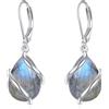 POPLYKE Labradorite orecchini da donna in argento Sterling lacrima goccia orecchini gioielli da donna, 17.6 x 11.5 mm, Labradorite, Labradorite