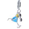 NINGAN Pendente degli occhiali da sole della bevanda fredda estiva 925 in argento sterling Adatto per braccialetti da donna