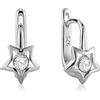 butterfly Orecchini A Cerchio Per Bambine Con Design A Stella In Argento Sterling Con Cristalli Luminosi