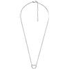 Fossil Collana da donna Sadie Open Hearted in acciaio inox, JF04333040, Length: 406mm+50mm, Width: 12.8mm, Height: 11.8mm, Acciaio inossidabile, Nessuna pietra preziosa, Argento Lucido