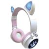 Lexibook, Cuffie wireless 2-in-1 con orecchie da gatto, Effetti luminosi, Suono stereo, con e senza fili, pieghevoli, regolabili, luci LED, ricaricabili, HPBTKT