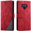 SONWO Cover per Galaxy Note 9, Flip Caso in PU Pelle Case Cover Portafoglio Custodia per Samsung Galaxy Note 9, [Kickstand] [Slot per Schede], Rosso