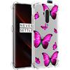 Yerebel Custodia per OnePlus 7T Pro 5G, HD1925 custodia carina, custodia trasparente flessibile paraurti TPU morbida gomma silicone custodia per OnePlus 7T Pro (farfalla rosa)